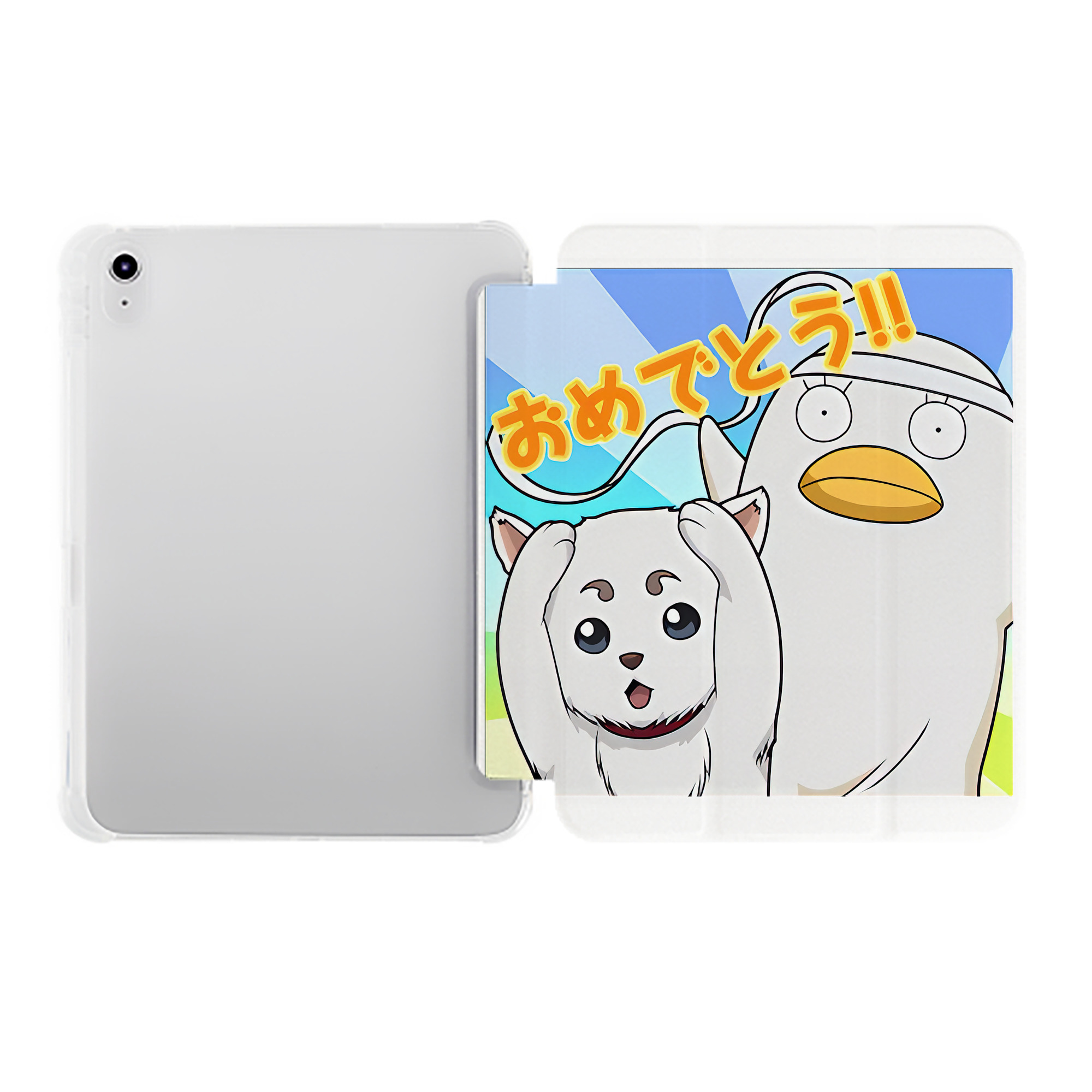 （画像用） ぎんたま 坂田銀時（さかたぎんとき） 神楽 志村新八（しむら しんぱち） GINTAMA Sakata Gintoki Kagura Shimura Shinpachi IPad ケース ペン収納付き 三つ折りスタンド PUレザー×シリコン 対応機種9.5/10.5/10.9インチ
